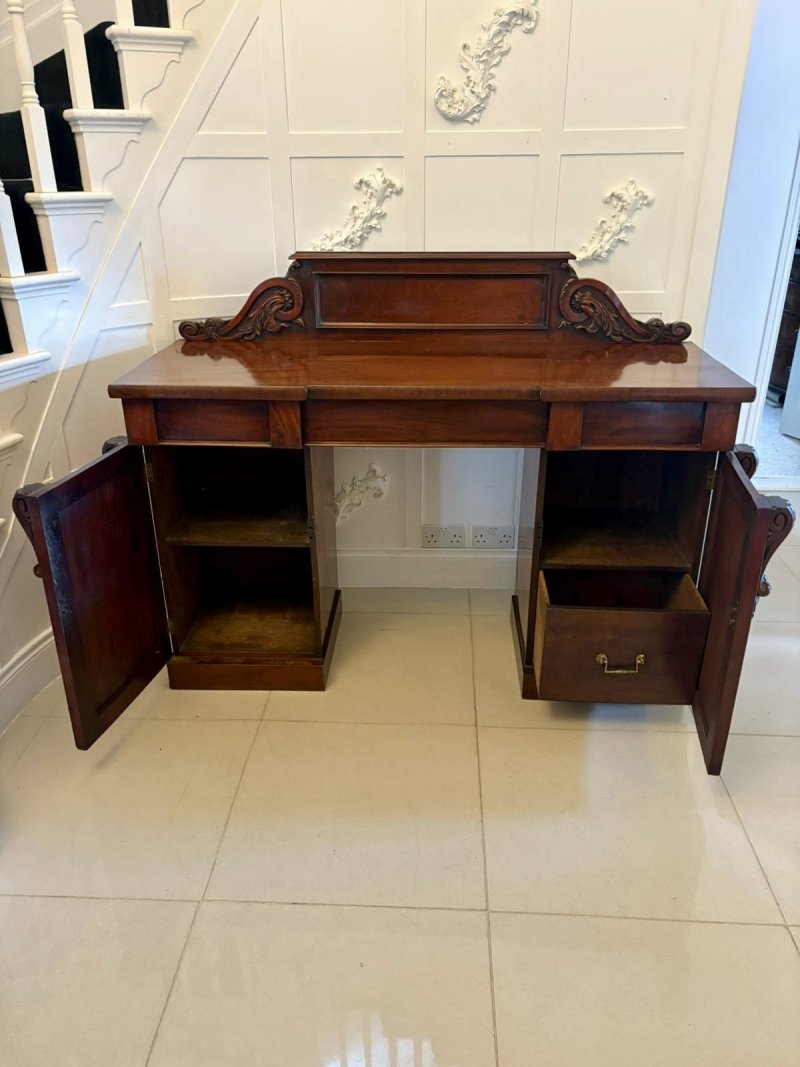 Antique Victorian Quality Carved Figured Mahogany Sideboard - Image 10